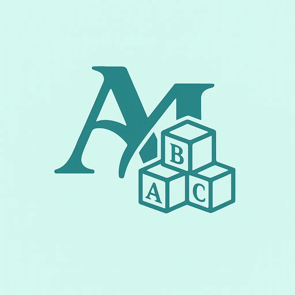 Alek Malkovich AM monogram with ABC blocks