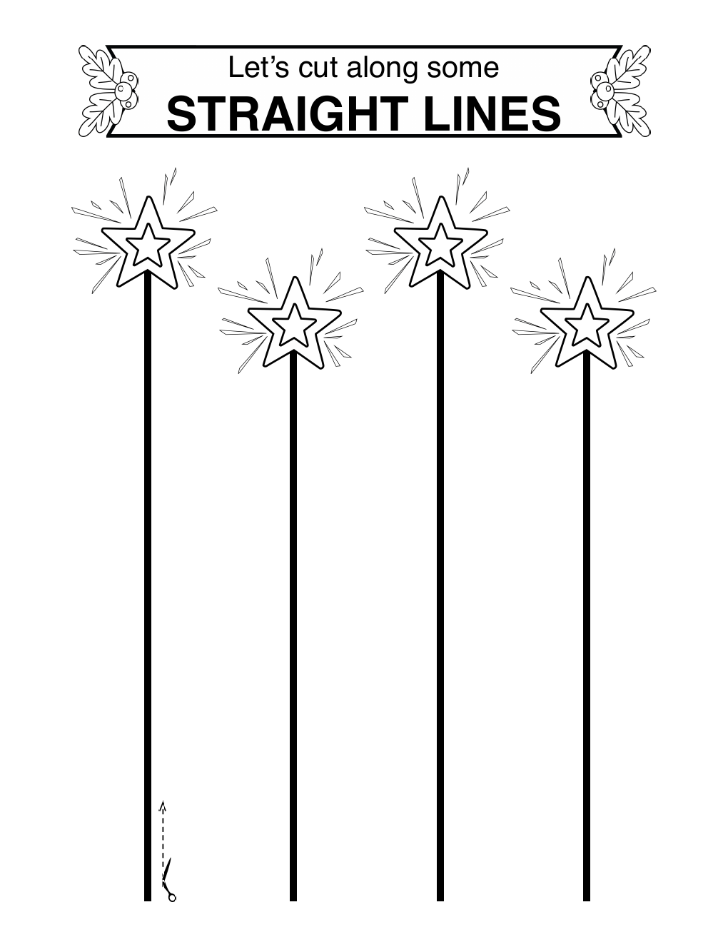 Three free Christmas scissor-skills printables, sample 1